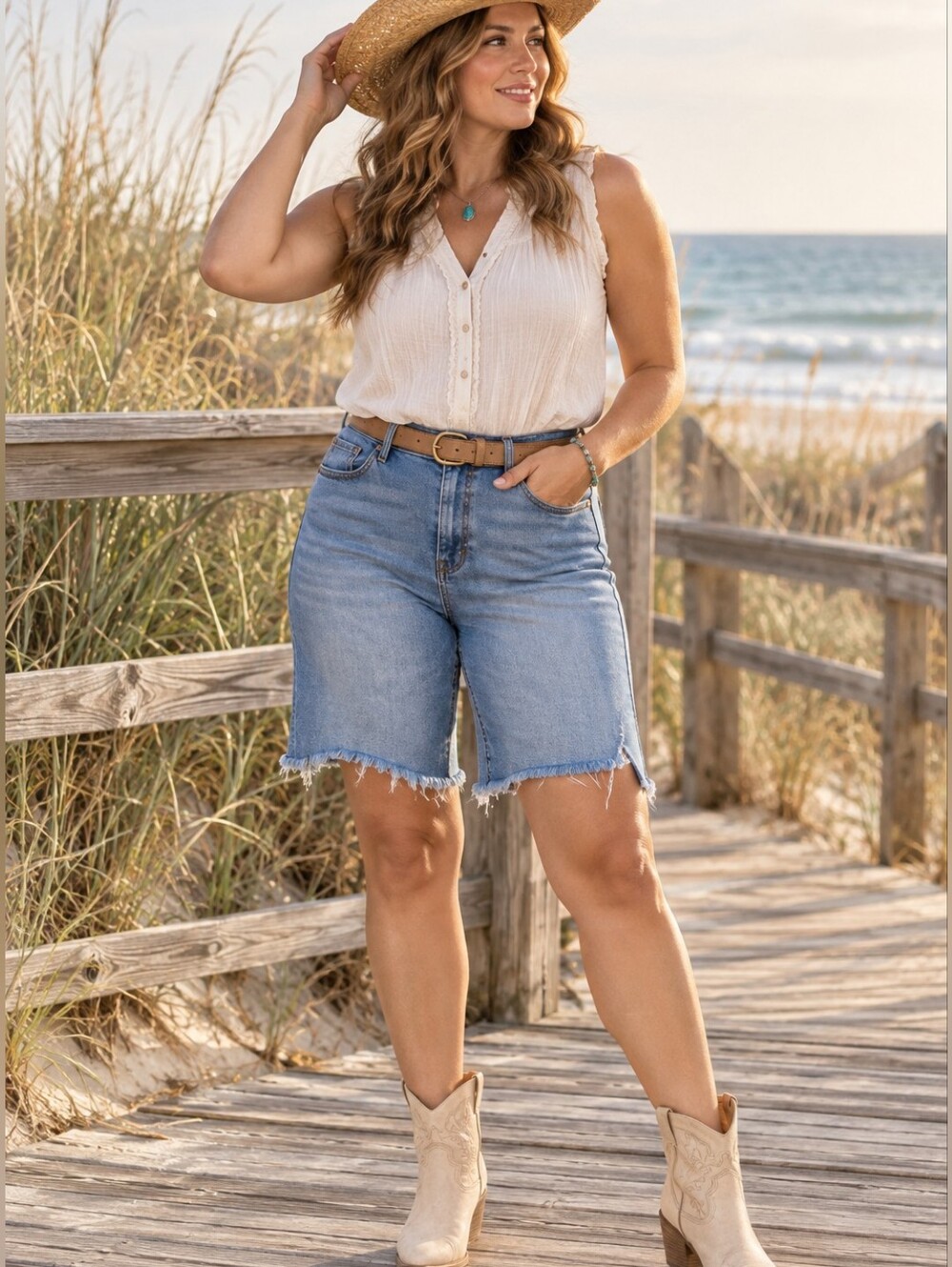 Judy Blue Denim Bermuda Shorts XL High Rise Raw Hem Stretch Cutoff Y2K